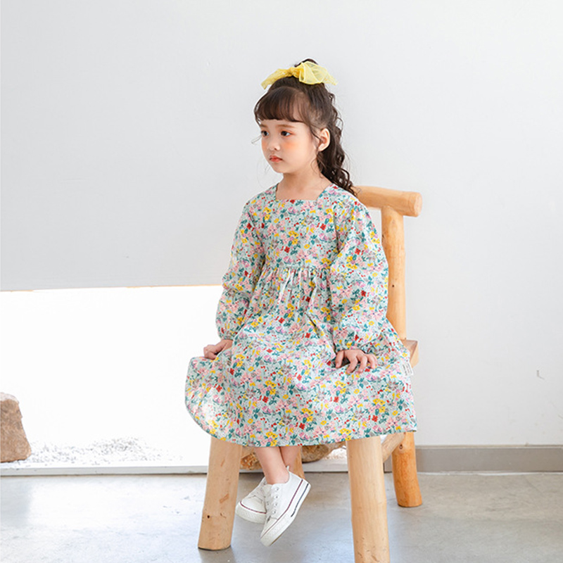 Đầm Hoa Tay Dài Xinh Xắn Dành Cho Bé Gái