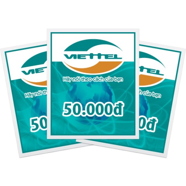 Thẻ Nạp Viettel 50K Siêu nhanh - Shop C3TEK