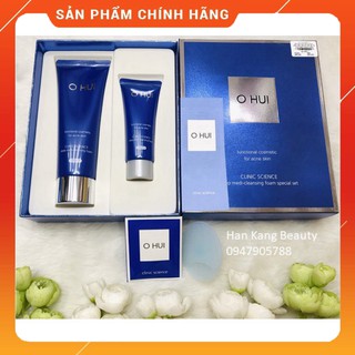 Set sữa rửa mặt giảm mụn, kiềm dầu, tẩy da chết dịu da Ohui Clinic Science Deep Medi-Cleansing Foam 2sp