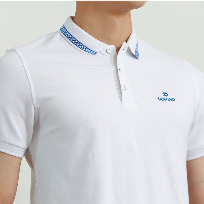 Áo Polo nam ngắn tay cổ bẻ SANTINO chất vải Cotton cao cấp co giãn, bo cổ trẻ trung, dáng slim nhẹ thoải mái TSP465B108