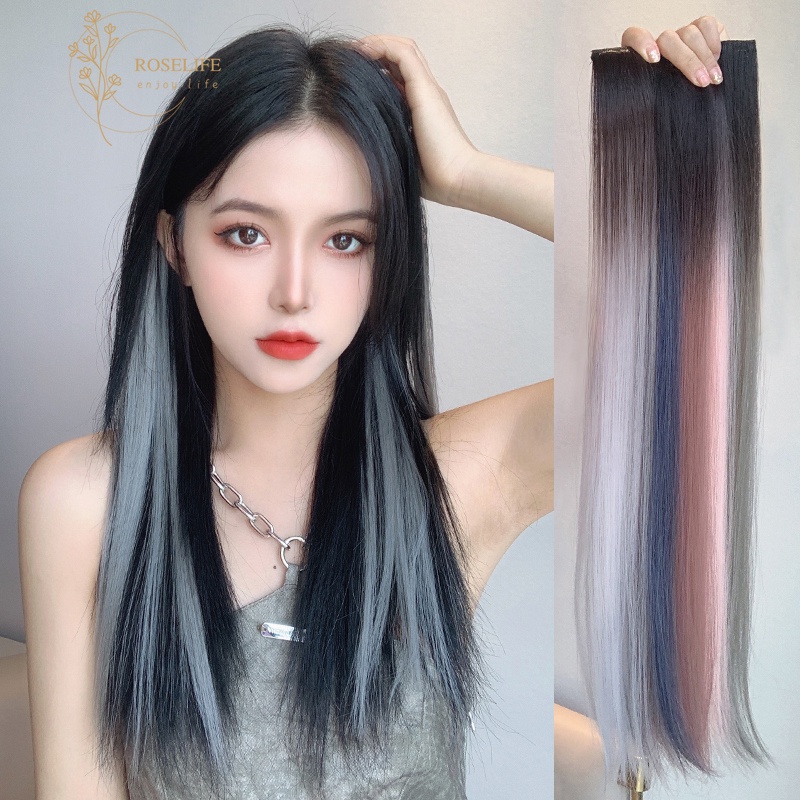 1 Kẹp Tóc Giả Dài 50cm Màu Sắc Gradient Cách Nhiệt