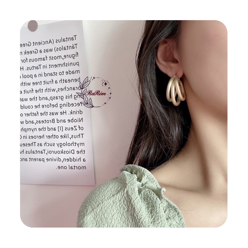 Bông tai 3 vòng lớn _ phụ kiện nữ