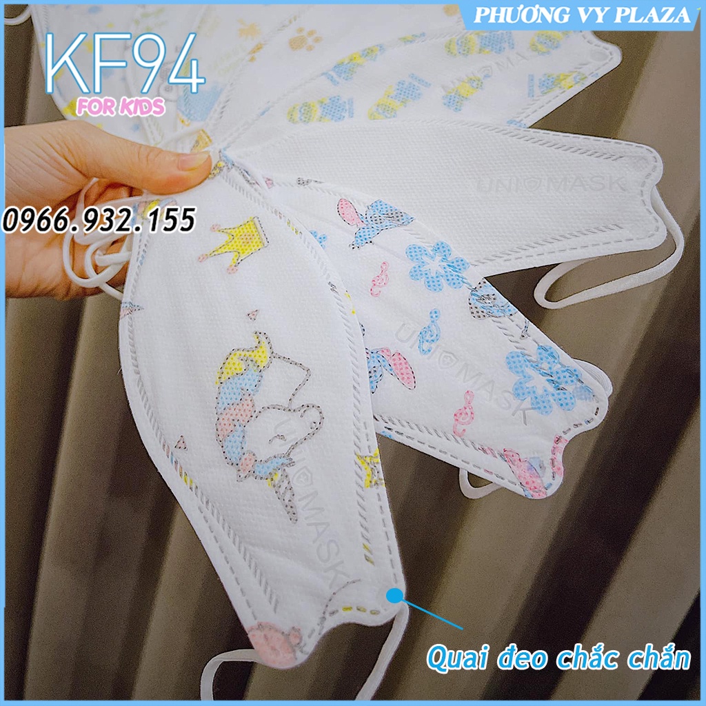 Set 20 chiếc khẩu trang trẻ em 4 lớp KF94 UNI MASK giúp bé kháng khuẩn và chống bụi mịn