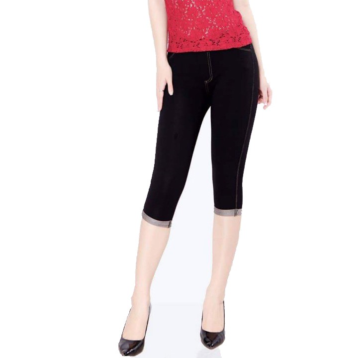 Quần Legging LỬNG giả jean 4 túi có size 5XL cho bạn dưới 80 kg