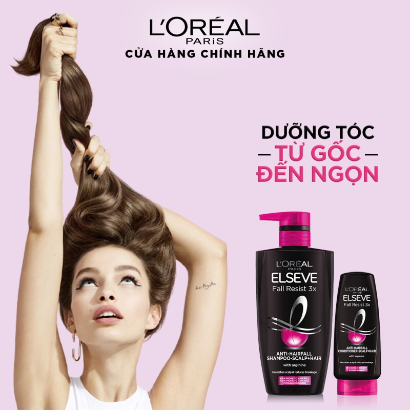 Dầu gội Giảm gãy rụng tóc Elseve FallResist3x AntiHairfallScalp + Hair L’Oréal Paris 620 ml