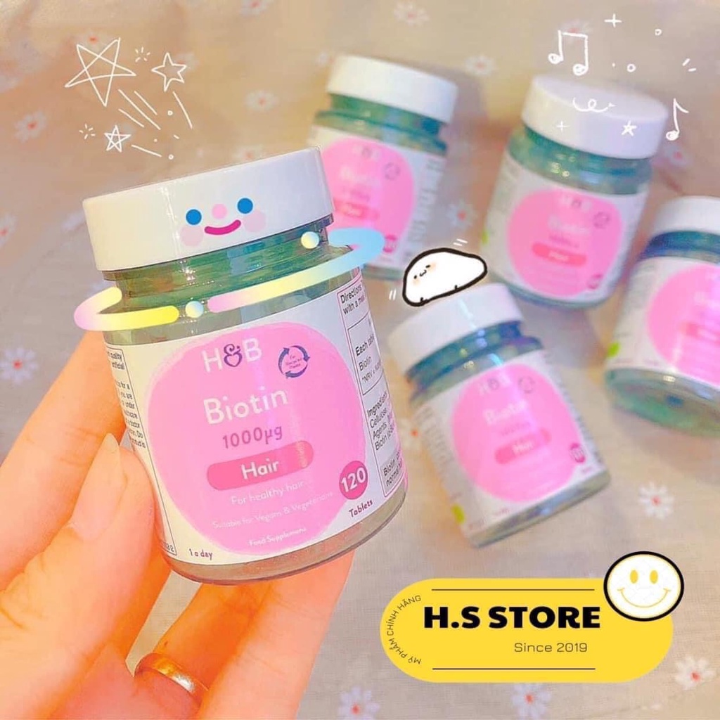Viên Uống Chống Rụng Kích Thích Mọc Tóc Holland & Barrett Biotin 1000mg 120V