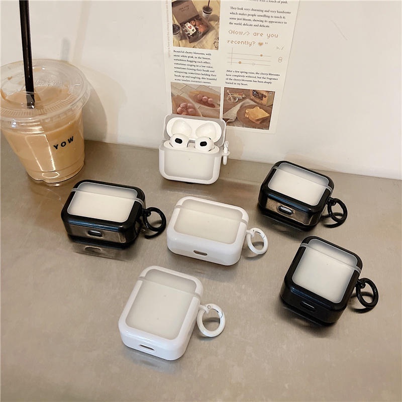 Vỏ Bảo Vệ Hộp Sạc Tai Nghe Airpods Pro 1 / 2 / 3 Màu Trơn Đơn Giản Thời Trang