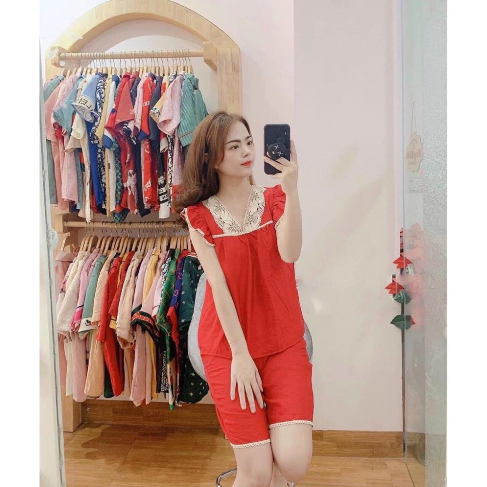 Bộ Đồ Pijama Đũi - Bộ Đũi Mặc Nhà  Tay Hến Họa Tiết Mát Lịm [Hàng Siêu Đẹp] Kèm SP Thật