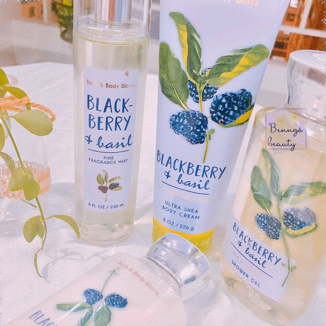 [BILL MỸ] BLACK BERRY & BASIL - BỘ XỊT THƠM DƯỠNG THỂ BATH AND BODY WORKS