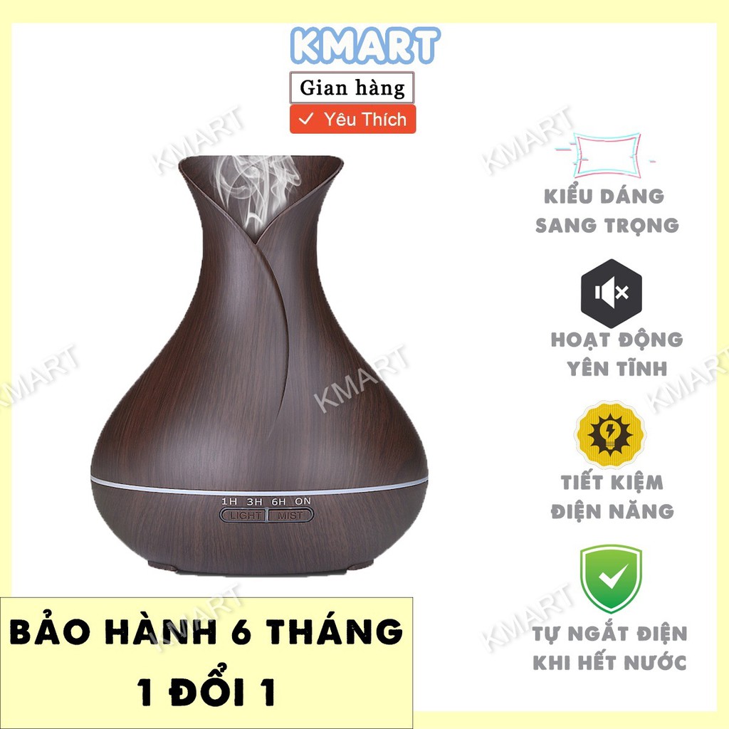 Máy Xông Khuếch Tán Tinh Dầu Hoa Tulip Cỡ Lớn 550ml