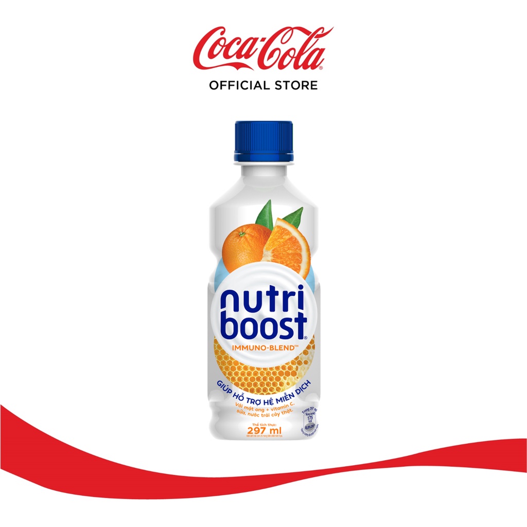 Lốc 24 Chai Sữa Nutriboost Thế Hệ Mới Hương Cam (297ml/chai)