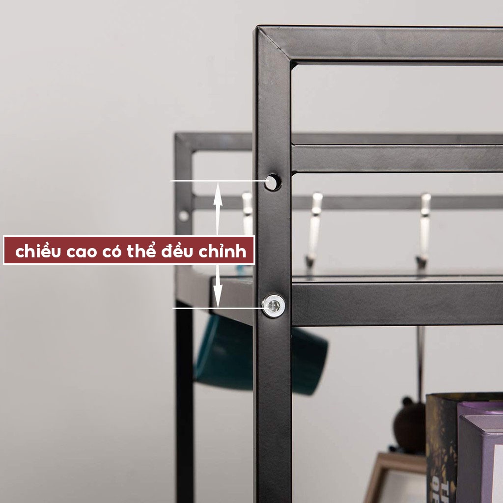 Kệ Lò Vi Sóng 2-3 Tầng Kệ Nhà Bếp Đa Năng kích thước có thể điều chỉnh Kệ Để đồ gia dụng nhà bếp kệ để đồ