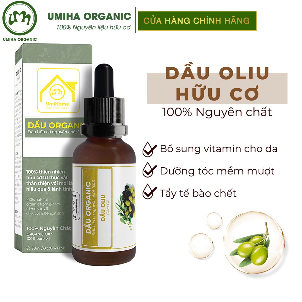 Dầu Oliu Extra UMIHA nguyên chất 30ml dưỡng da và tóc, giảm thâm môi