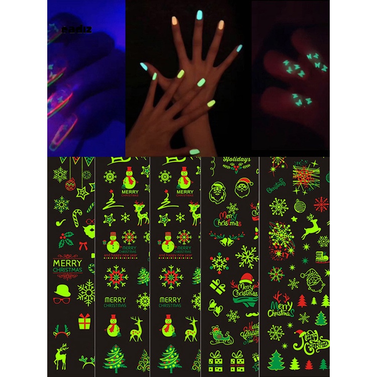 [Hàng mới về] Miếng dán trang trí móng tay màu dạ quang dễ sử dụng thân thiện với môi trường