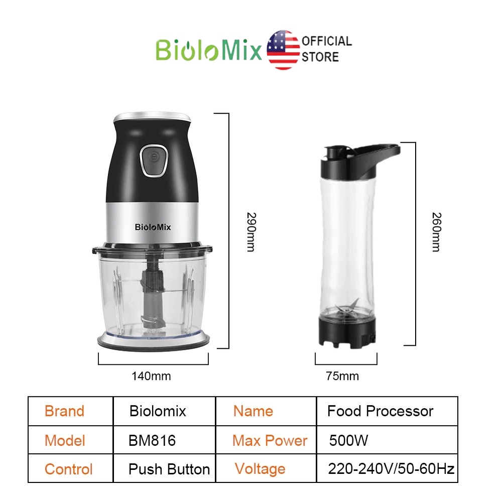 Máy xay thực phẩm đa năng model BM816 công suất 500W