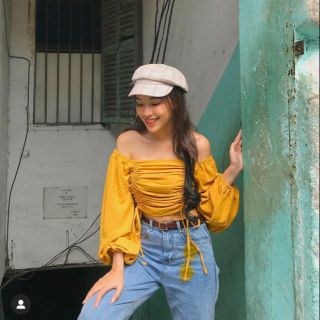 🎀🎀🎀Áo croptop dây rút hai bên xinh xắn cực kỳ mới