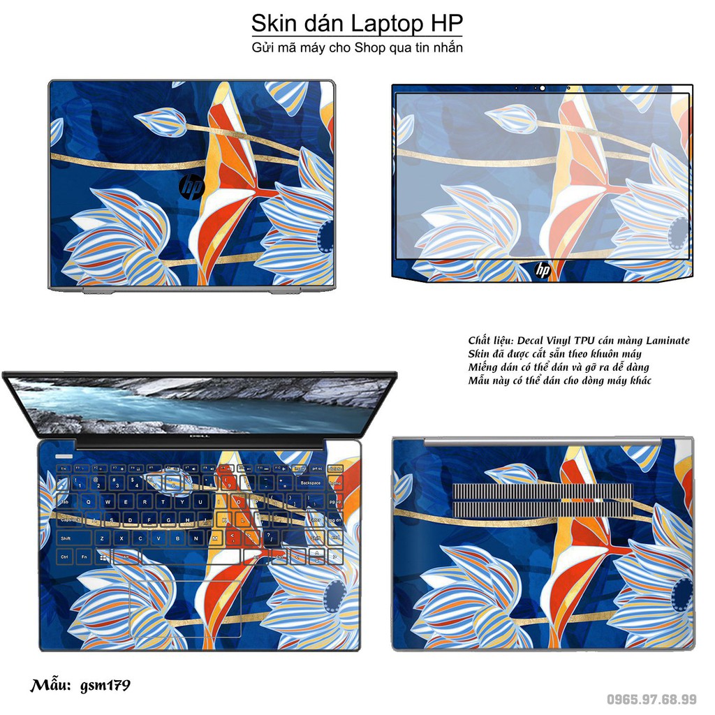 Skin dán Laptop HP in hình sơn mài (inbox mã máy cho Shop)