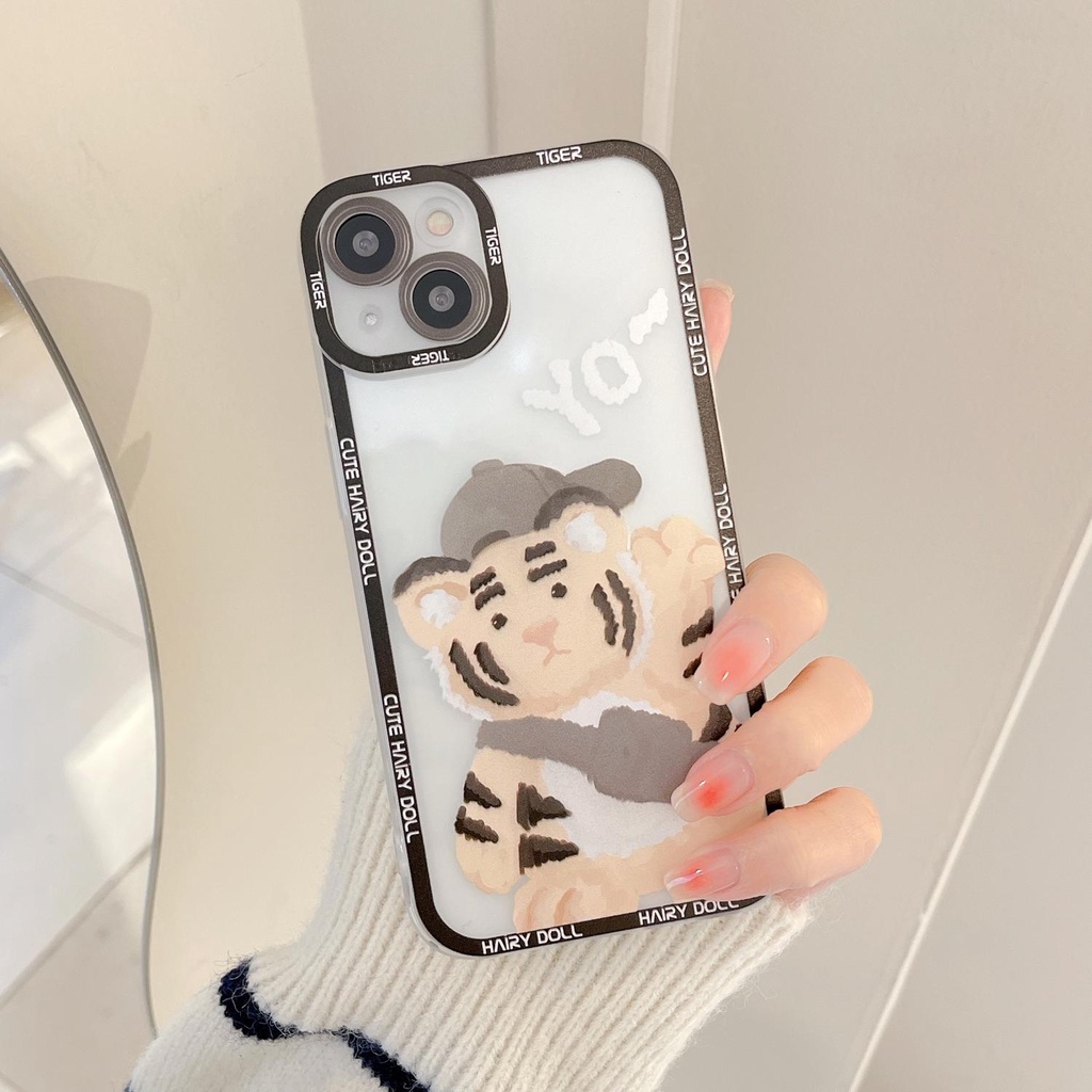 Transparent Cute Cartoon flash drill Compatible for iphone 13 12 11 pro max x xr xsmax 7/8plus TPU phone case cover