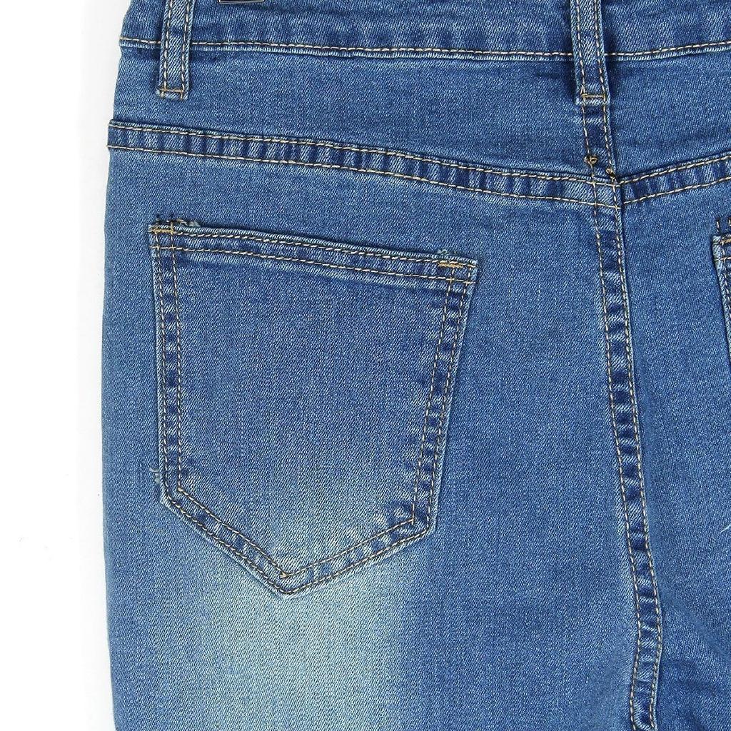 Quần jeans nữ lưng cao dạng rách