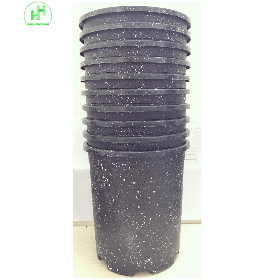10 Chậu Nhựa Giả Đá Đen Minh Dũng size 3 (3Gal)