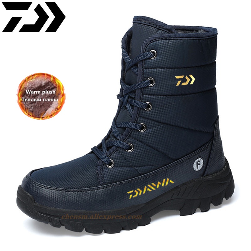 Giày Bốt DAIWA Đi Tuyết Lót Lông Dày Dặn Giữ Ấm Chống Trượt Chống Thấm Nước Cho Nam Size 36-46