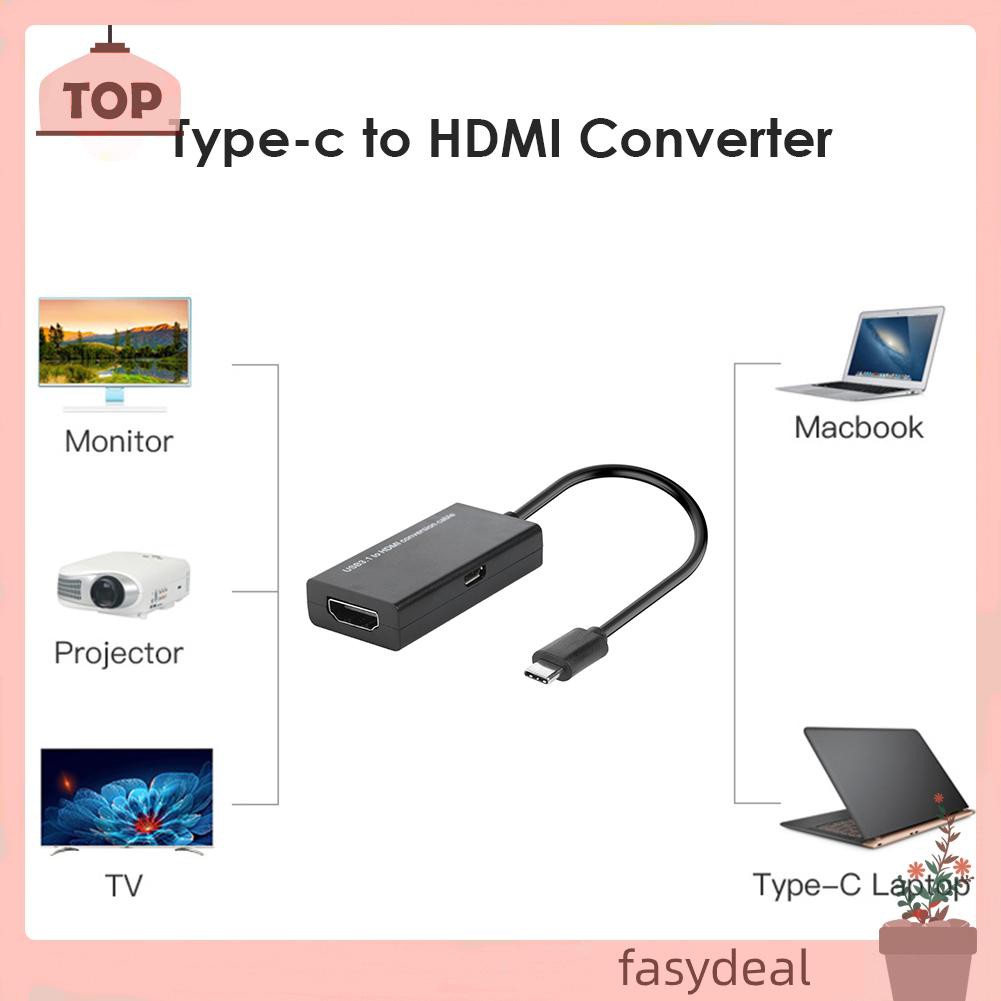 (Fas) Giắc Chuyển Đổi Usb 3.1 Type C Sang Hdmi Cho Mhl Android Mobile Phone Tablet