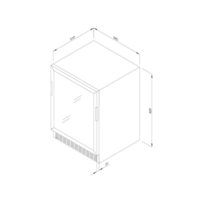 Tủ bảo quản rượu vang âm tủ - độc lập Malloca MWC-46BG , sức chứa 46 chai , dung tích 127L ( Bảo hành 36 tháng )