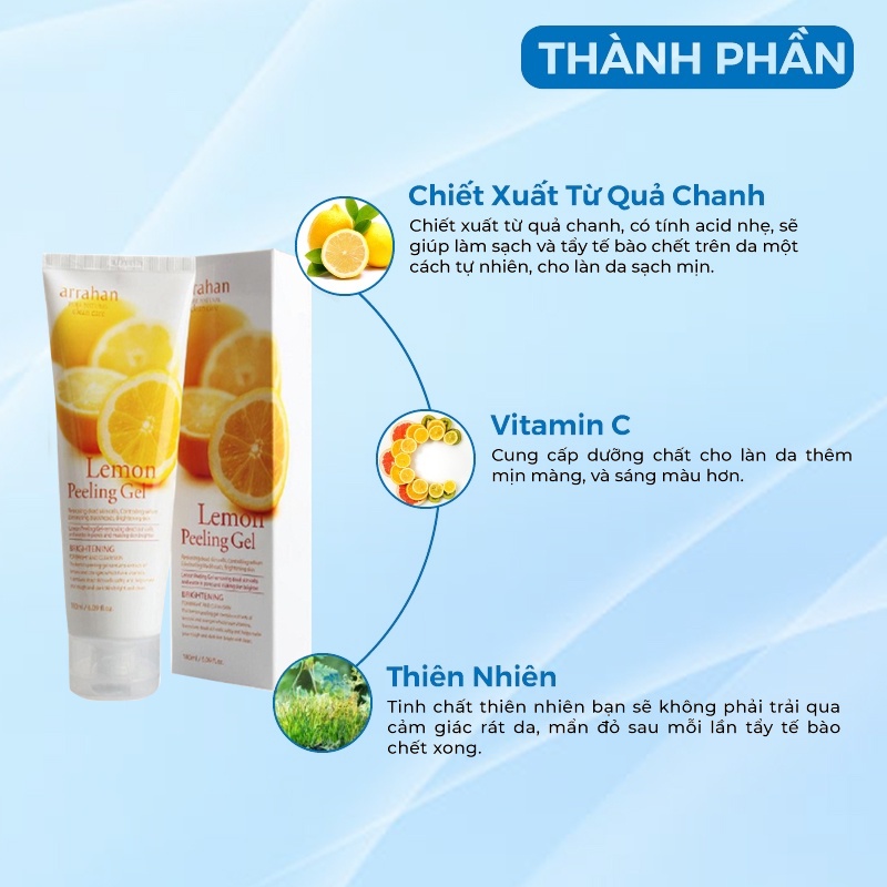 Tẩy Da Chết - Tẩy Tế Bào Da Chết Chiết Xuất Từ Chanh Vàng Arrahan Hàn Quốc 180ml