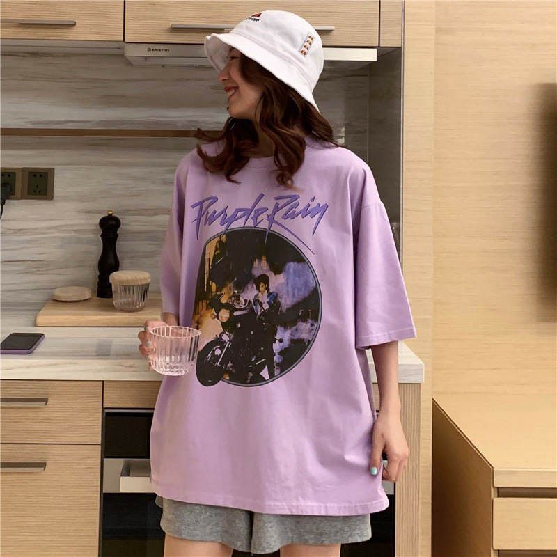 Áo thun tay lỡ Unisex Purple Rain