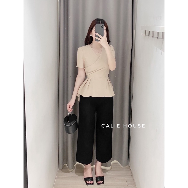 Áo kiểu peplum hàn quốc mặc chơi đi làm tôn dáng dễ mặc, chất chéo hàn mềm mịn tôn dáng A15