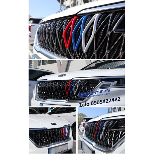 Sọc màu trang trí dán trên calang xe Carnival mới