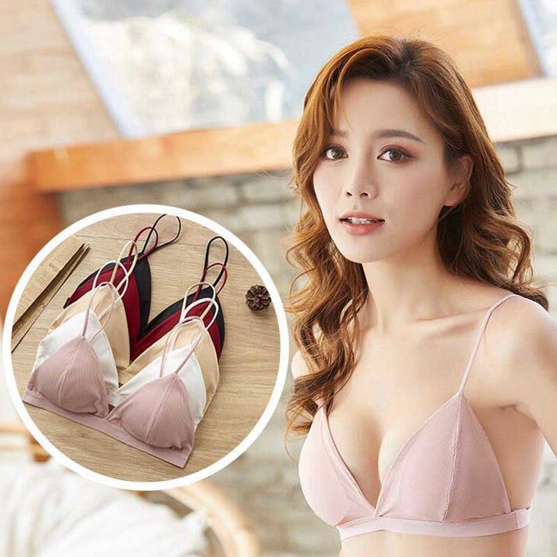 Áo ngực dây bản mỏng không gọng hở lưng thời trang Pháp quyến rũ