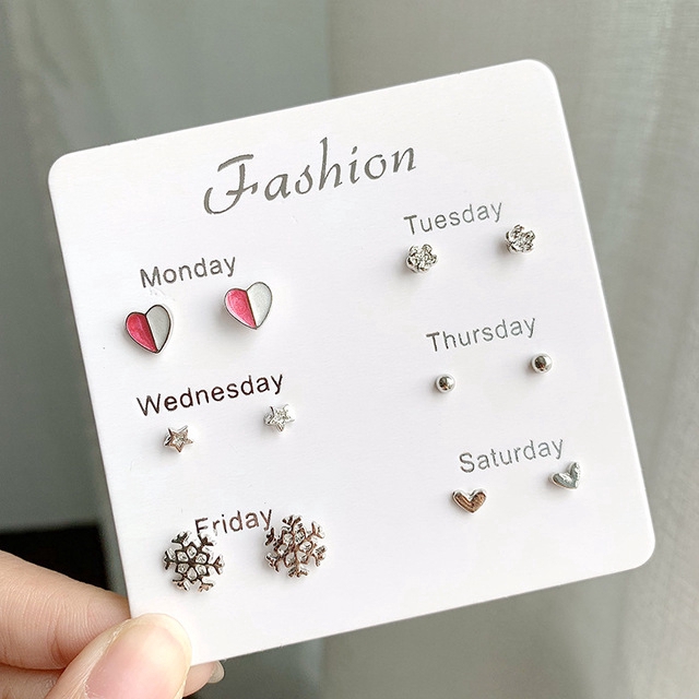 Set 6 đôi hoa tai đính ngọc trai nhiều kiểu dáng xinh xắn cho nữ