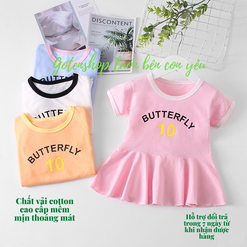 Váy bé gái, đầm bé gái chất vải cotton mặc hè, mẫu mới hè thoáng mát size từ 6 đến 22kg