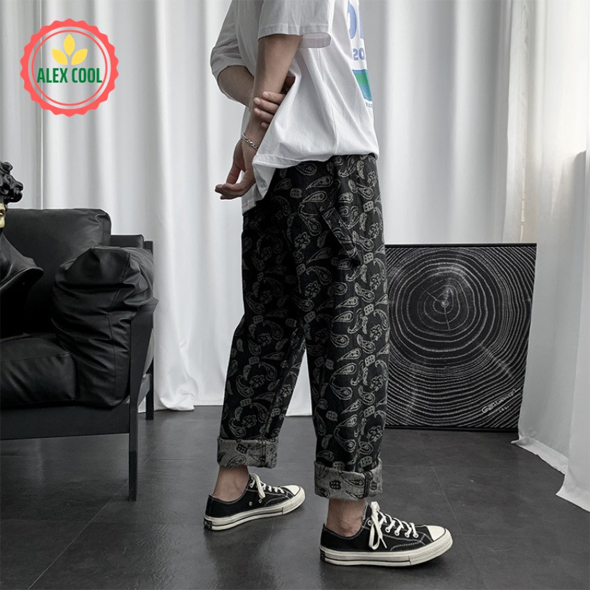 Quần jean Baggy ống xuông nam nữ hình gọt nước QJ 03 hottrend hàn quốc 2023