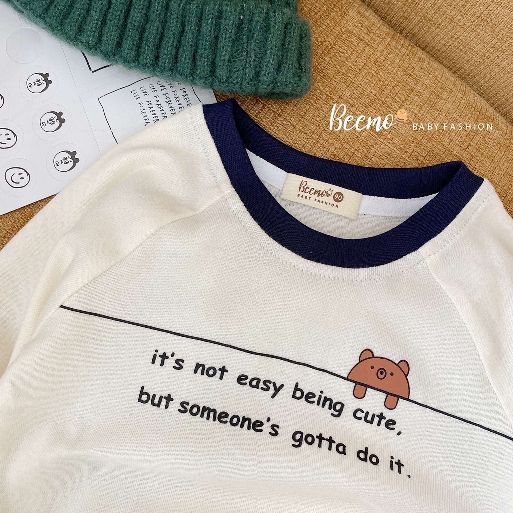 Đồ bộ dài tay cho bé trai Beemo chất thun cotton bộ quần áo thu đông sành điệu cho bé - STB STB39 STB40