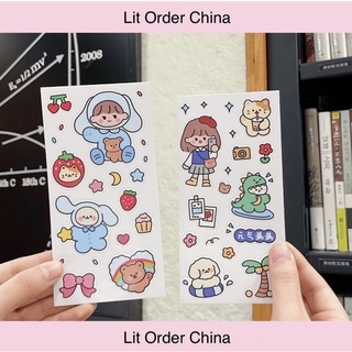LIT Miếng dán trang trí bình giữ nhiệt sticker cute