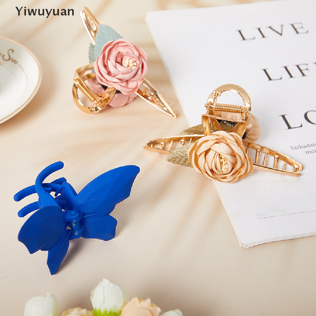 &lt; Yiwuyuan &gt; Kẹp Tóc Móng Vuốt Hoa Tulip Cá Mập Hoa Trà Mùa Hè Giảm Giá