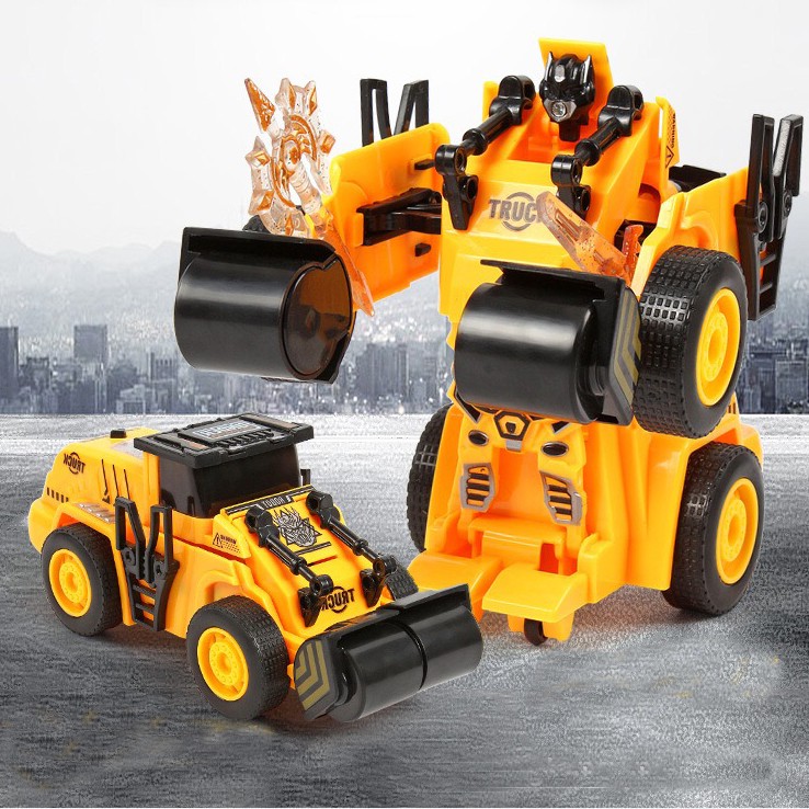 Xe ô tô đồ chơi biến hình robot - xe công trình
