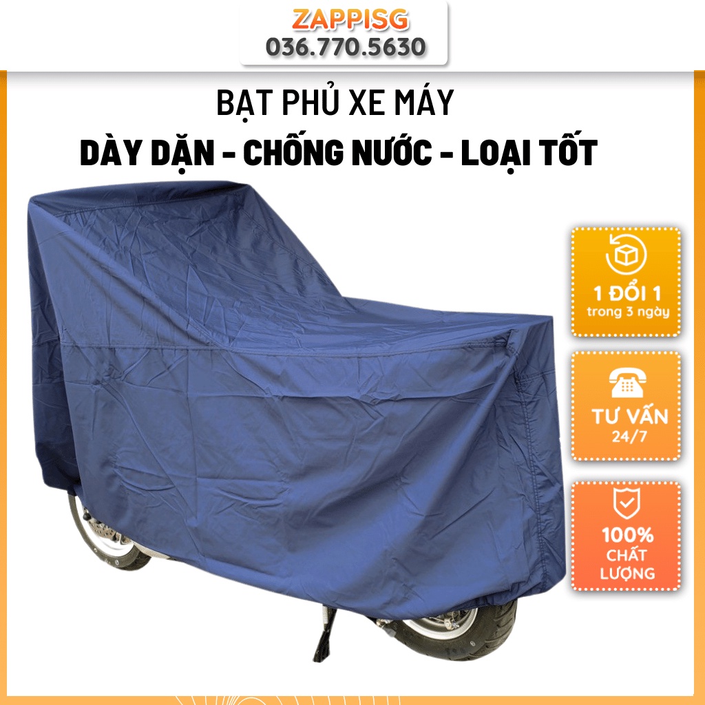 Bạt phủ xe máy - Áo trùm xe máy chống nước, chống nắng - Dày dặn - Siêu đẹp Bảo hành 1 đổi 1