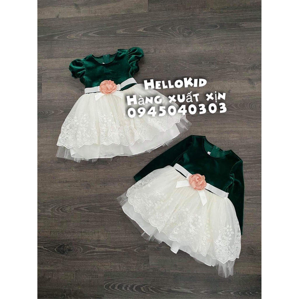 Váy nhung xanh chân váy tutu