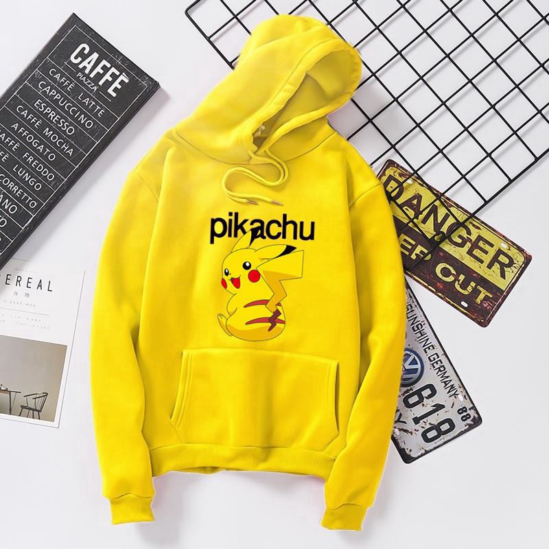 Áo Hoodie Tay Dài In Hình Pikachu Đáng Yêu Thời Trang Hàn Quốc Cho Cặp Đôi