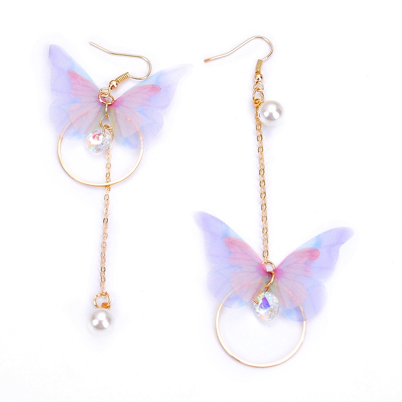 Đôi bông tai dạng bất đối xứng họa tiết hình bướm xinh xắn cho nữ | BigBuy360 - bigbuy360.vn