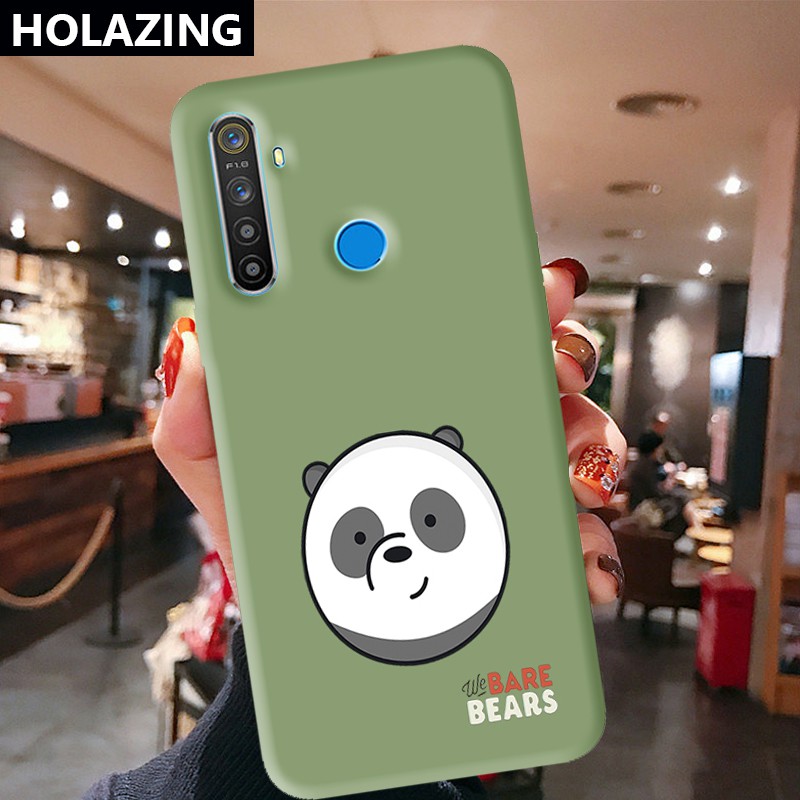 Realme 8 Pro 5 5i 5S 6i 7i Realme 7 Pro C12 C11 C15 C17 X2 XT Narzo 20 Candy Color Phone Cases vỏ điện thoại Cute We Bare Bears Soft Silicone Cover