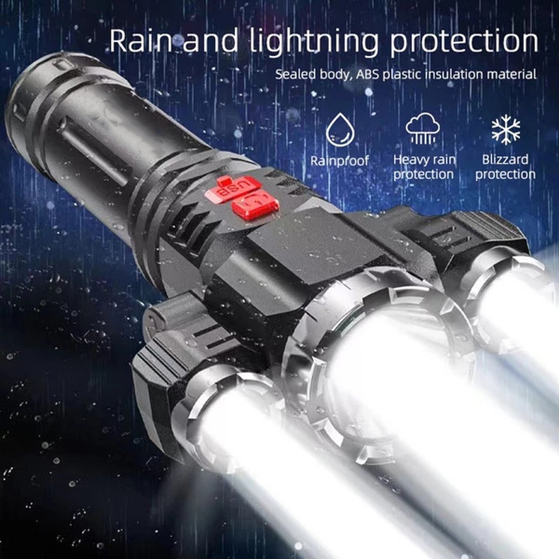 1 Đèn Pin LED 3 Chế Độ Khoảng Cách Chống Thấm Nước Sạc Cổng USB Mang Đi Tiện Dụng