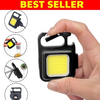 Đèn led mini COB 3 chế độ sáng - Đèn pin siêu sáng có móc khóa đa năng chống nước, sạc usb tiện dụng