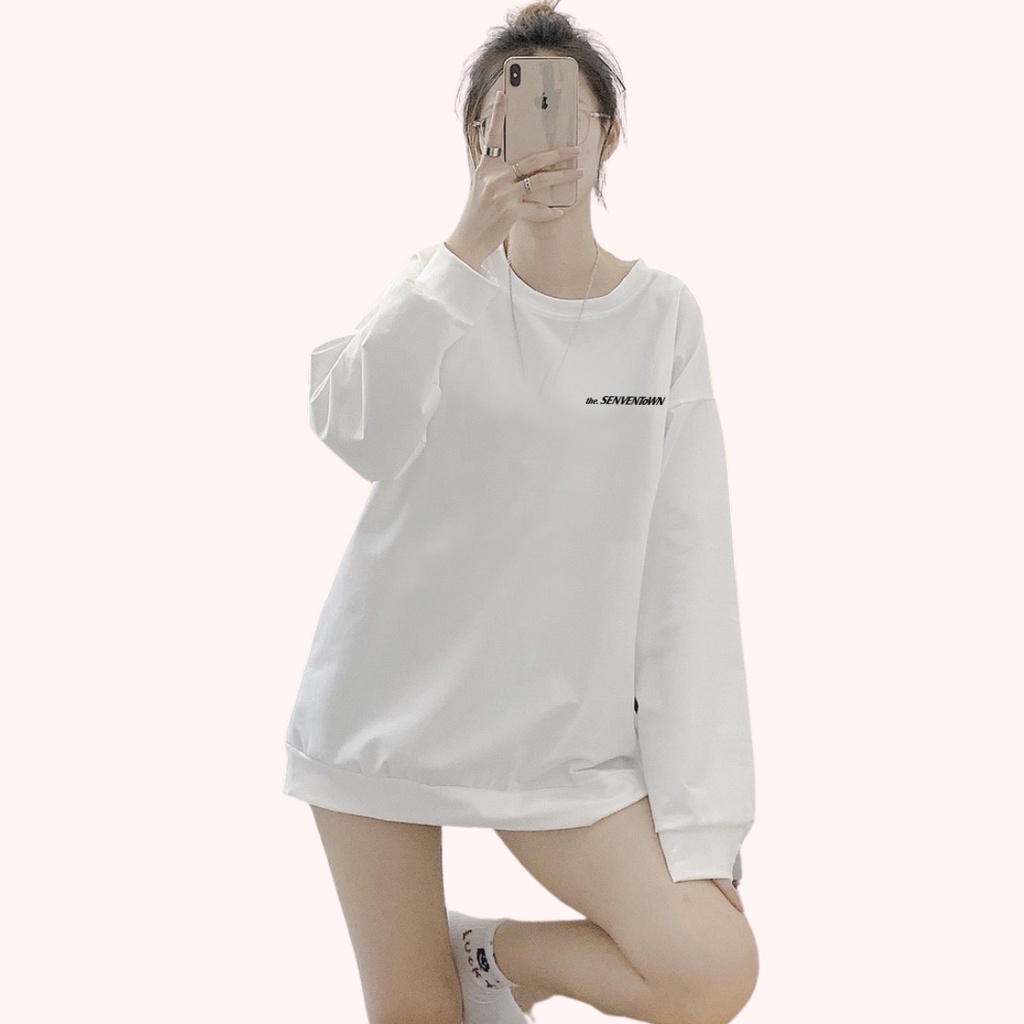 Áo nỉ nam nữ sweater mùa đông senven dáng rộng cực hót in senventown