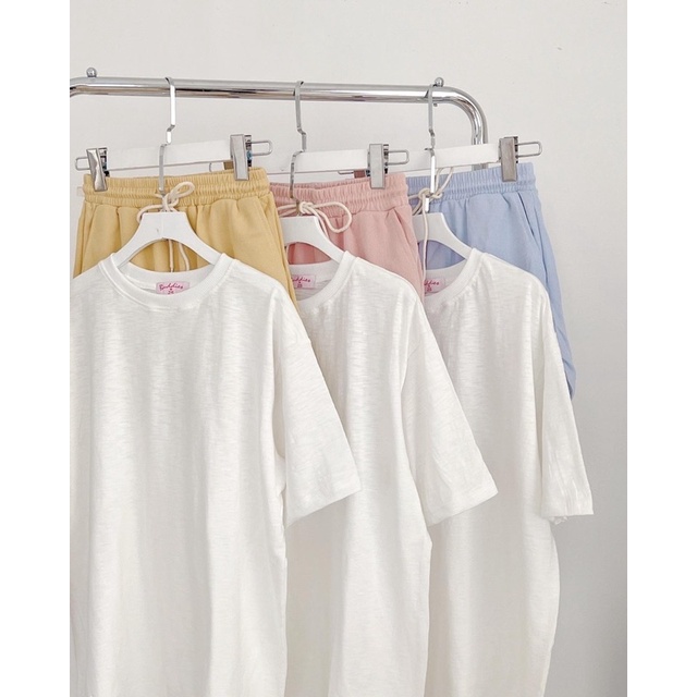 Áo thun trắng xước basic