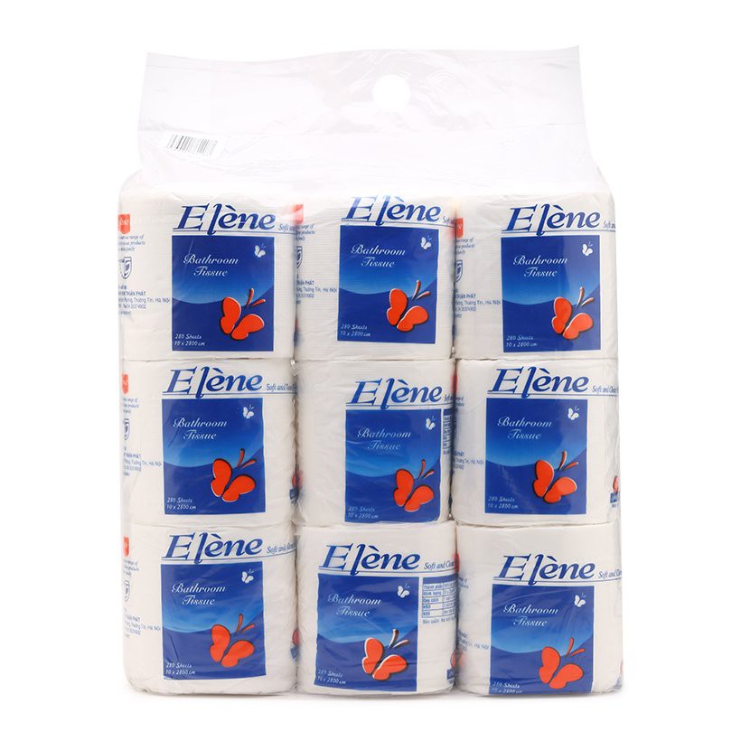 Combo 6 lốc giấy vệ sinh Elene 9 Cuộn 3 Lớp
