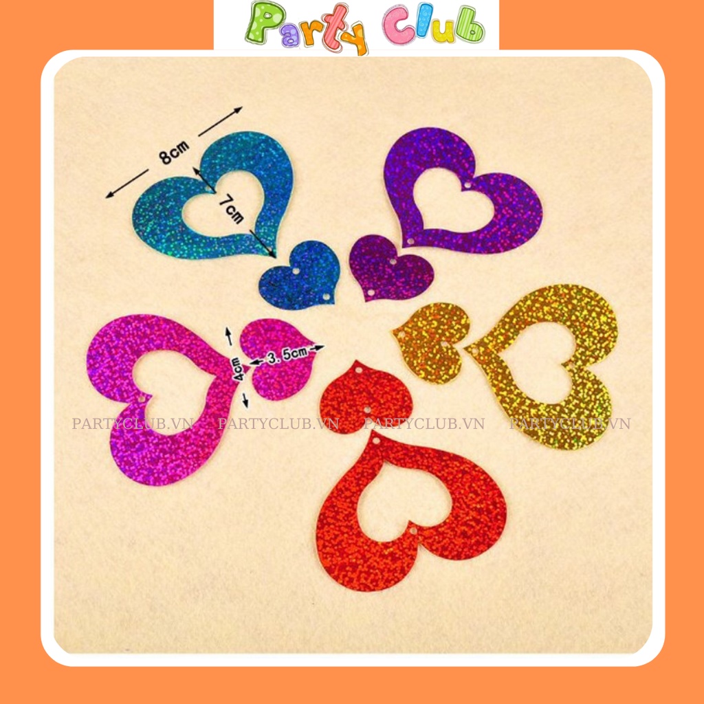 Dây thả đuôi bóng hình trái tim trang trí tiệc cưới, phòng cưới, tiệc sinh nhật